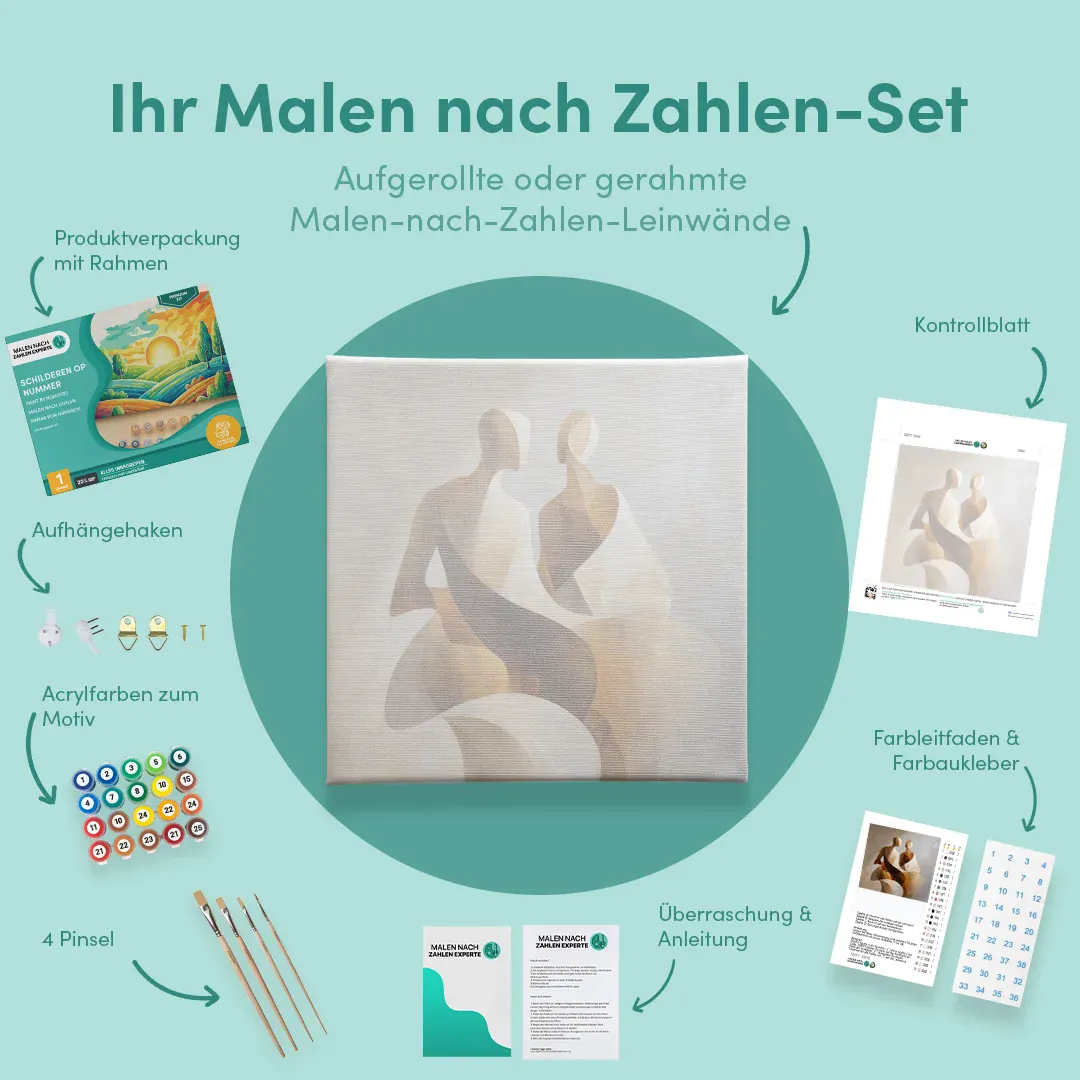 Malen nach Zahlen Fließendes Paar Abstrakte Figur - Image 5