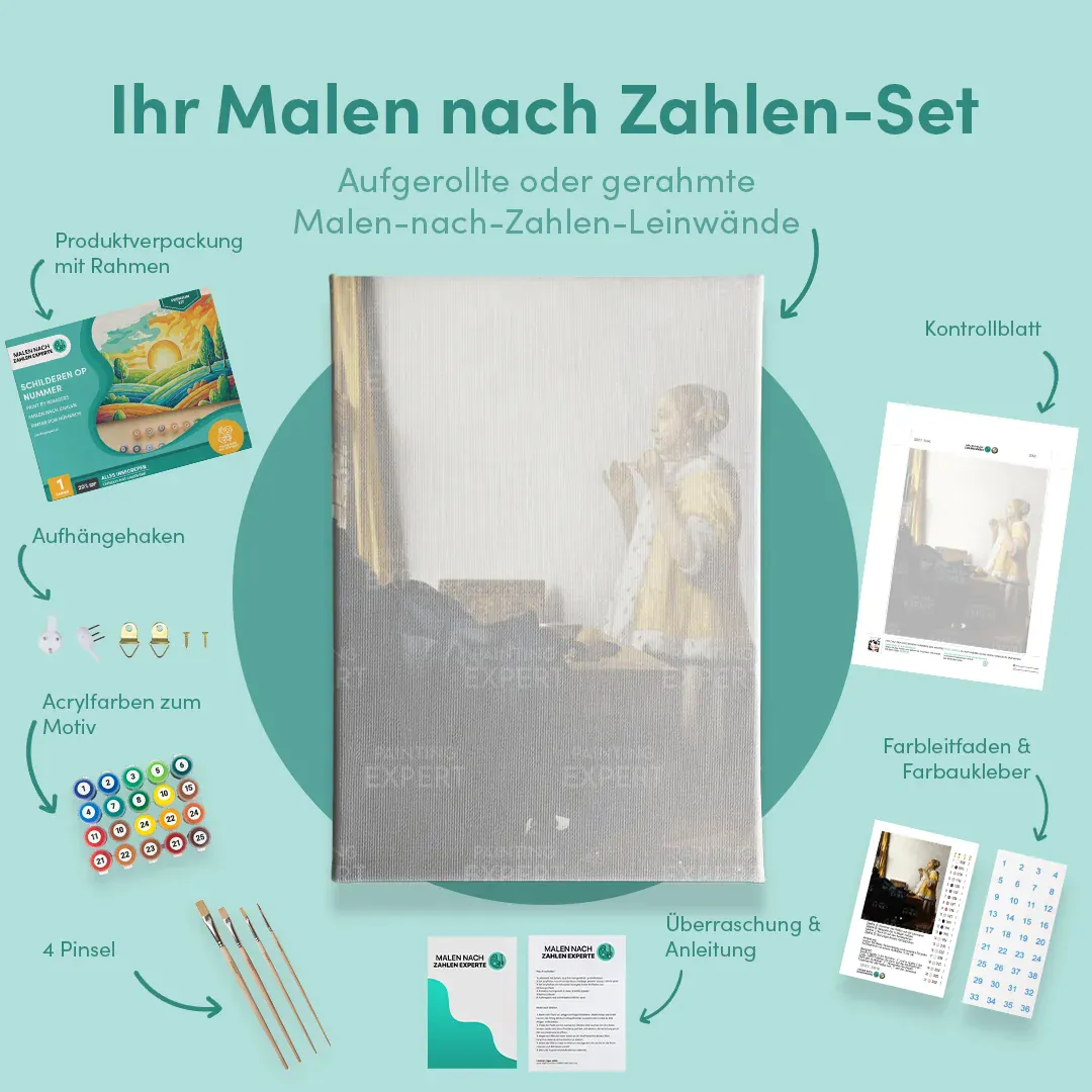 Malen nach Zahlen Frau mit einer Perlenkette - Image 5