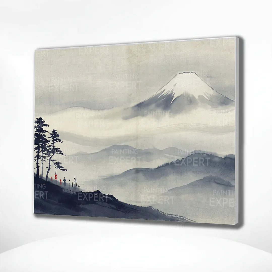 Malen nach Zahlen Fuji über dem Nebel Japan