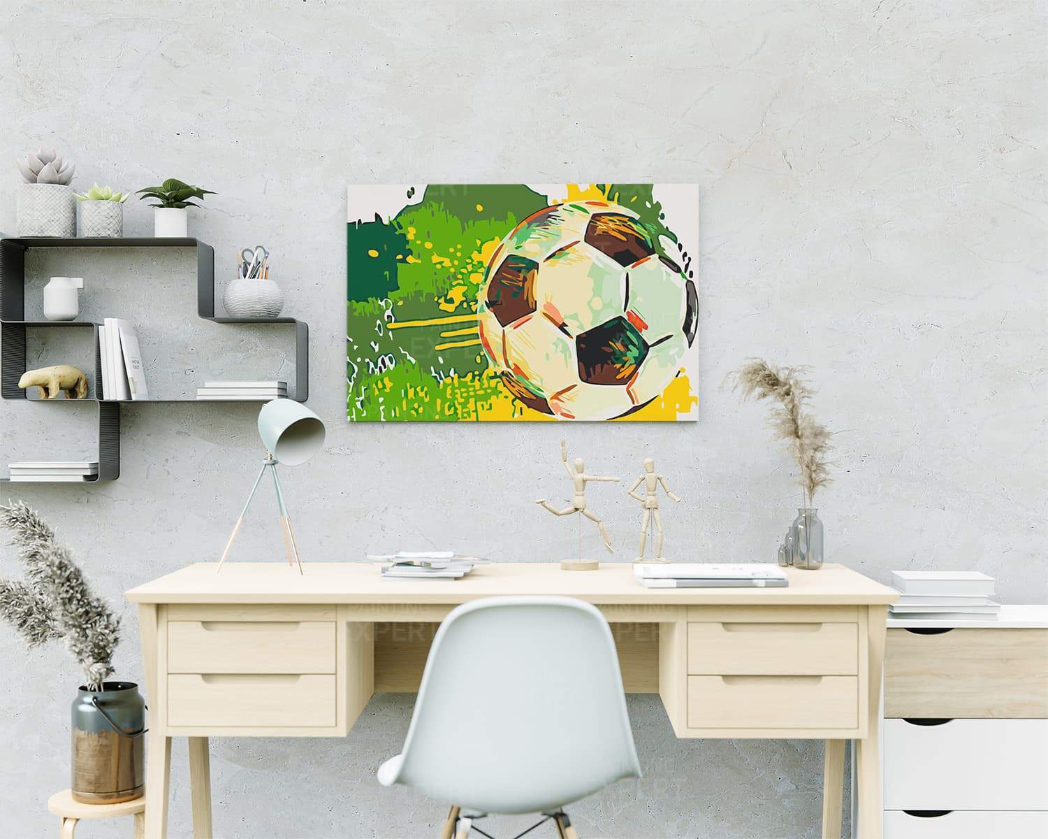 Malen nach Zahlen Fußball Grün Gelb - Image 2