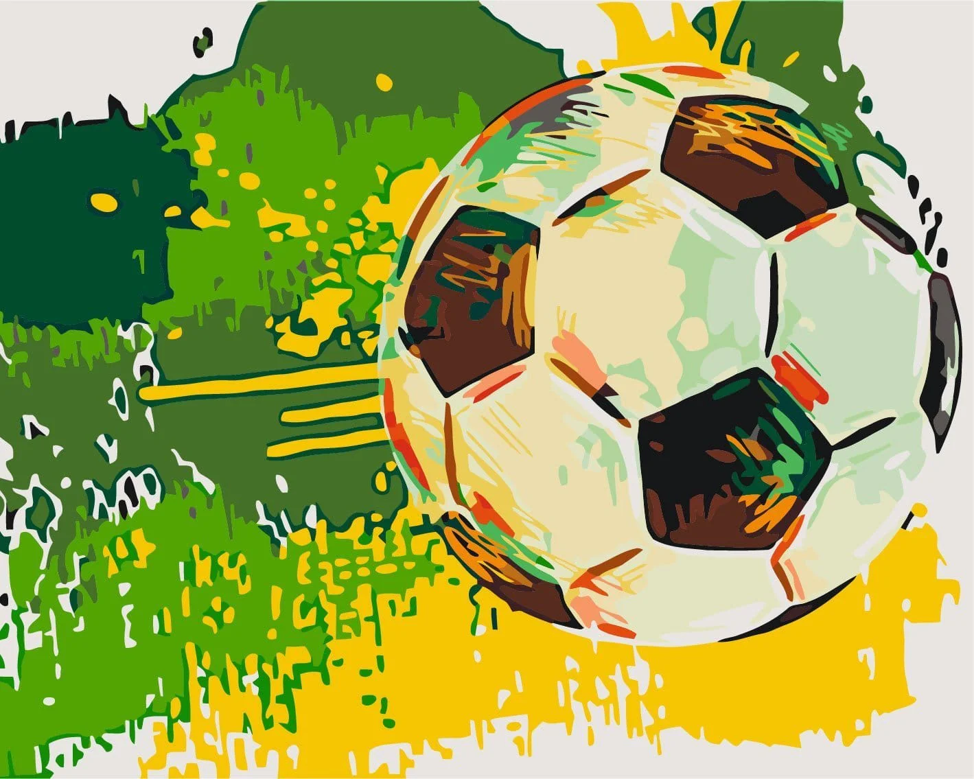 Malen nach Zahlen Fußball Grün Gelb - Image 9