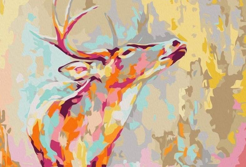Malen nach Zahlen Hirsch mit heiteren Farben - Image 7