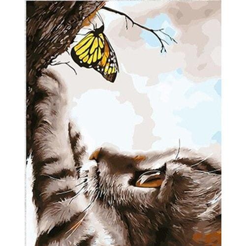 Malen nach Zahlen Katze und ein Schmetterling - Image 9