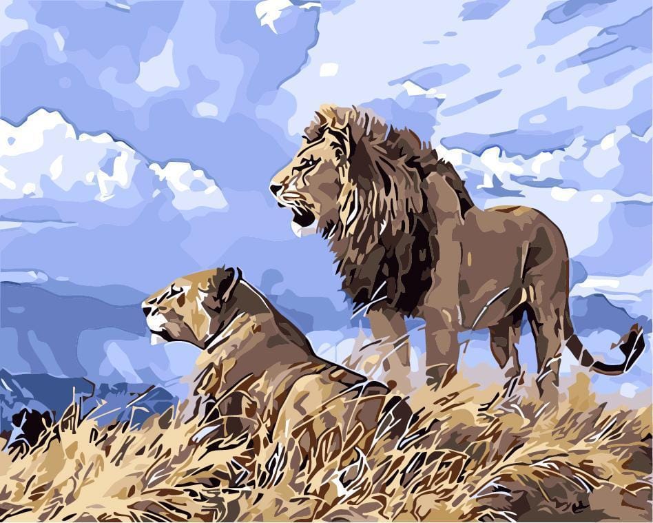 Malen nach Zahlen Lions Blauer Himmel - Image 7