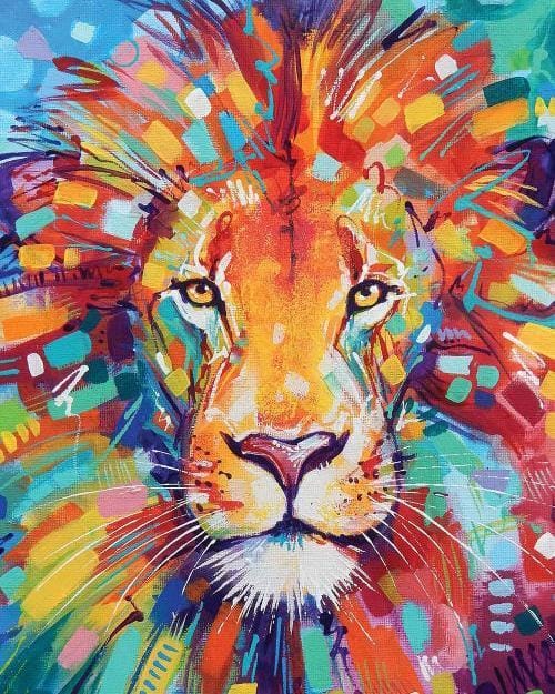 Malen nach Zahlen Lions Portrait Farbig - Image 7