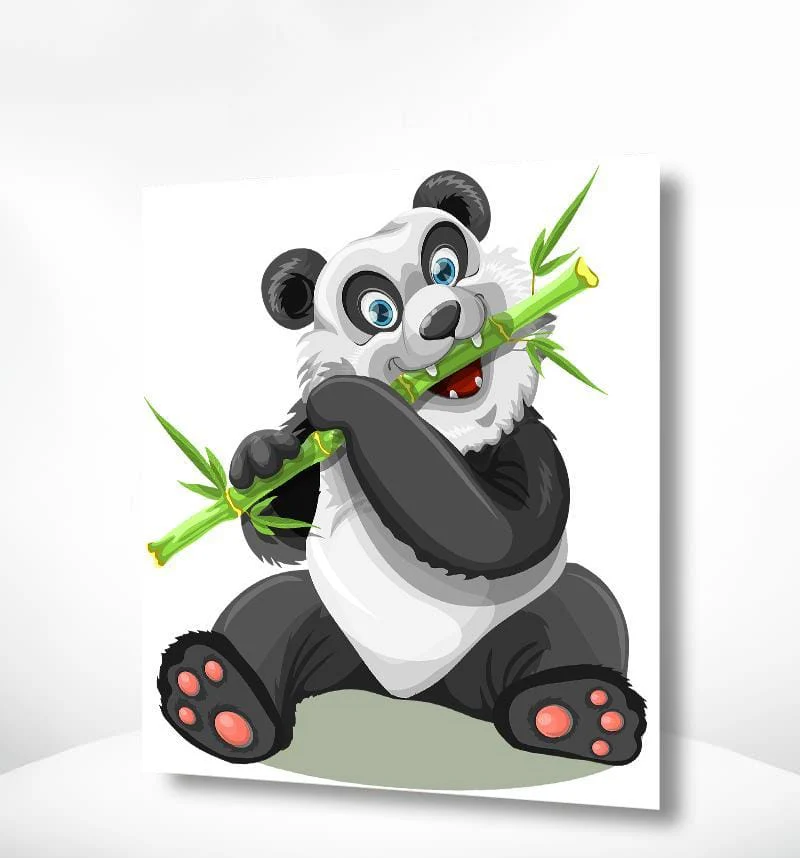 Malen nach Zahlen Panda mit Bambus