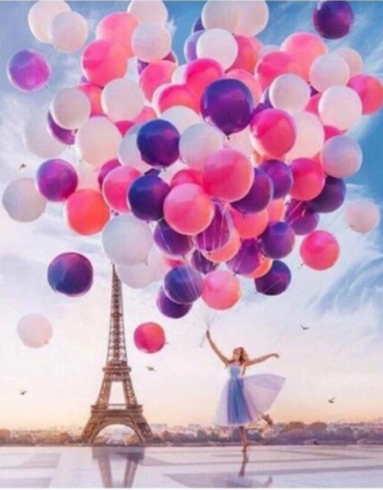 Malen nach Zahlen Paris mit Luftballons - Image 7