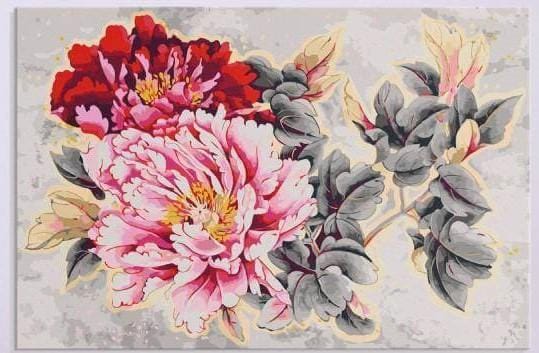 Malen nach Zahlen Rot und Rosa Blumen - Image 7