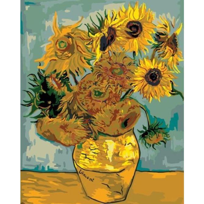 Malen nach Zahlen Sonnenblumen in einer Vase Van Gogh - Image 9