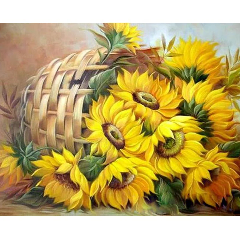 Malen nach Zahlen Sonnenblumen im Korb - Image 7