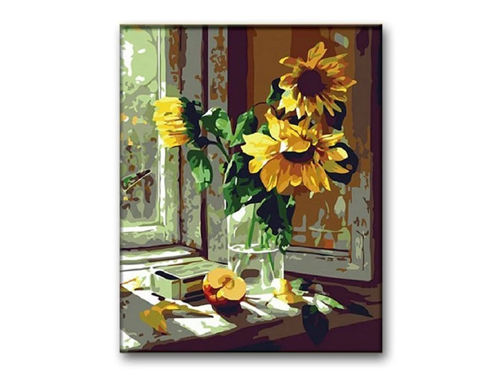 Malen nach Zahlen Sonnenblumen mit Apfel - Image 7