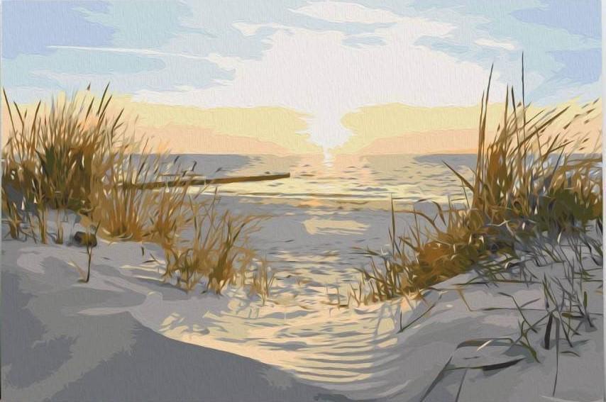 Malen nach Zahlen Strand mit Sonne - Image 7