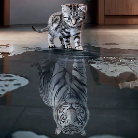 Malen nach Zahlen Tiger mit Spiegelbild