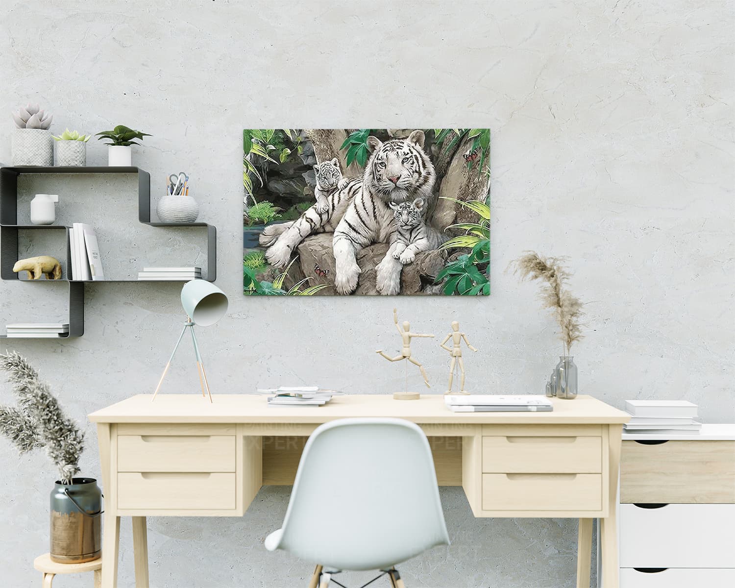 Malen nach Zahlen Drei Tiger im Wald - Image 2