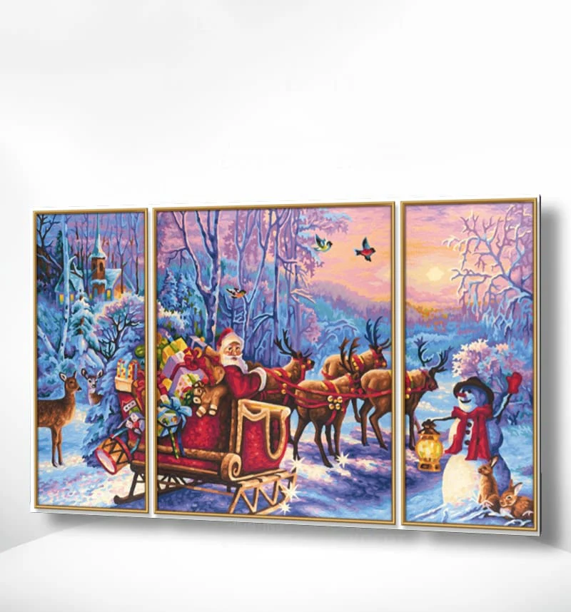 Malen nach Zahlen Triptychon Weihnachten
