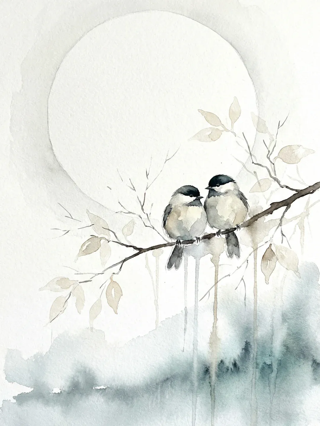 Malen nach Zahlen Twee vogels onder de maan Japan - Image 2