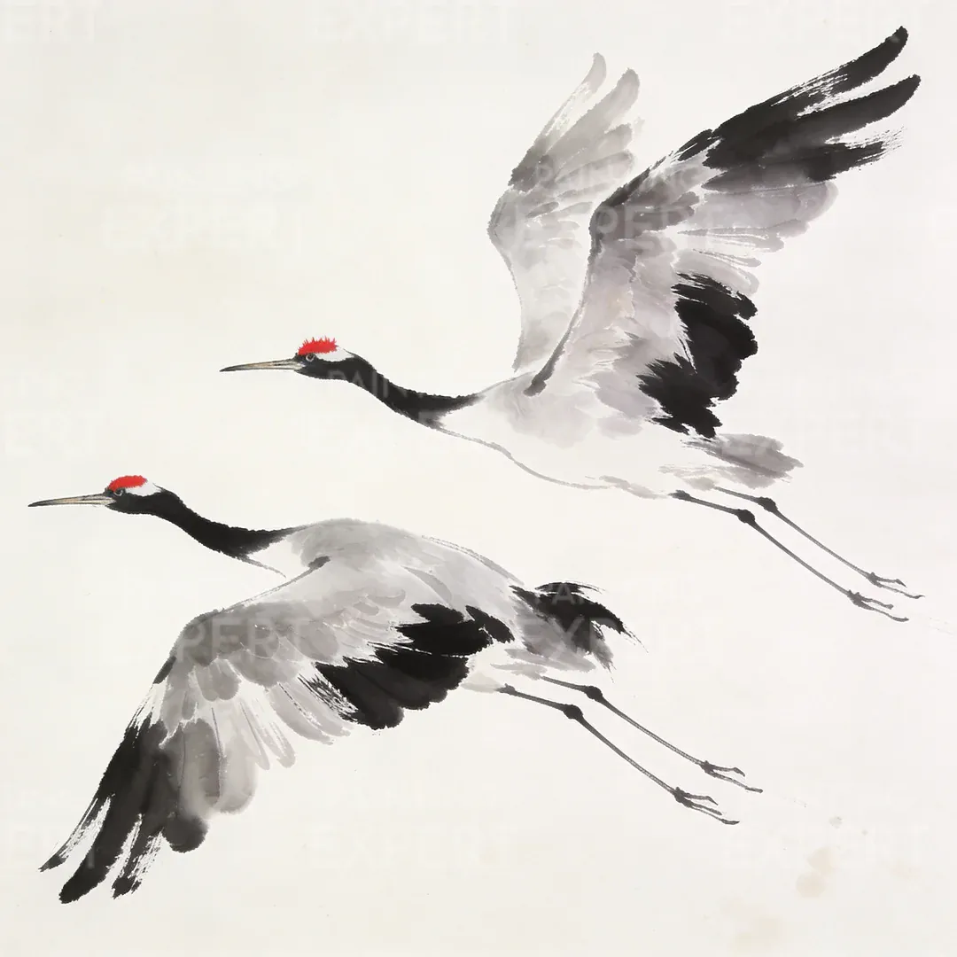 Malen nach Zahlen Zen Cranes I Warm, Chris Paschke Japan - Image 2