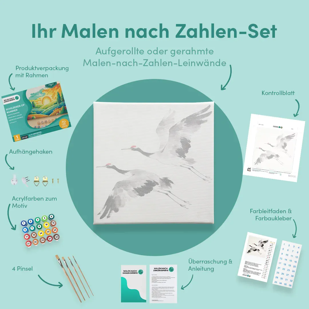 Malen nach Zahlen Zen Cranes I Warm, Chris Paschke Japan - Image 6